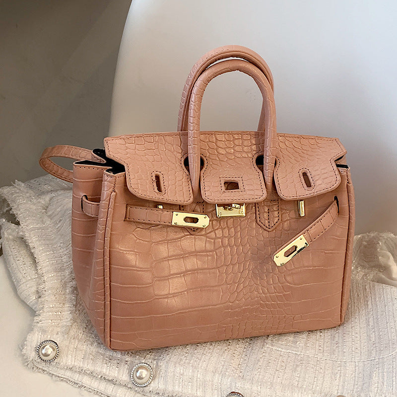 Women's High-grade Crocodile Pattern Fashion Portable Kelly Shoulder Bags