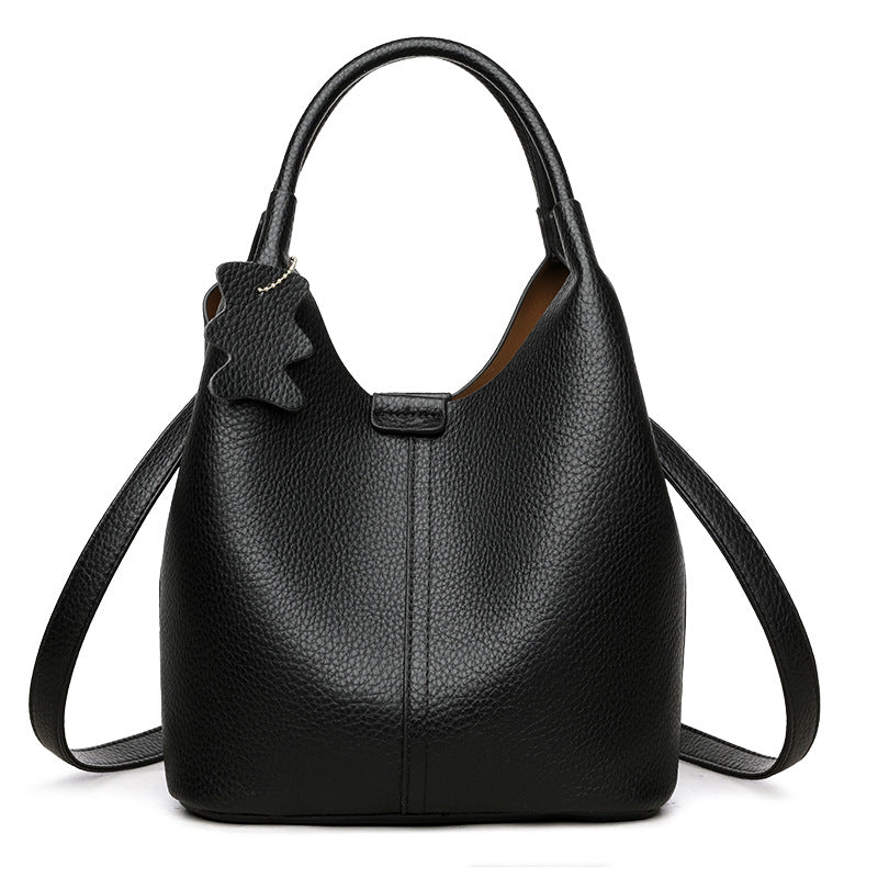 Women's Fashionable Lychee Pattern Soft Leather Western Bags
