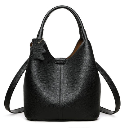 Women's Fashionable Lychee Pattern Soft Leather Western Bags