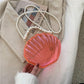 Women's Transparent Shell Box Western Style Pearl Shoulder Bags