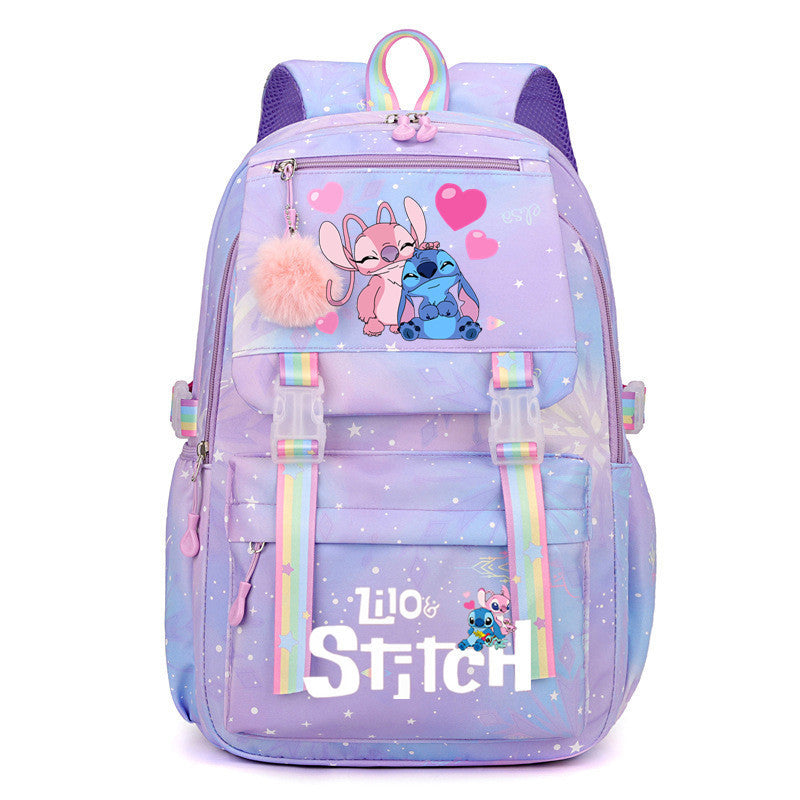 Star Stitch Large Capacity Rainbow Printing Backpacks