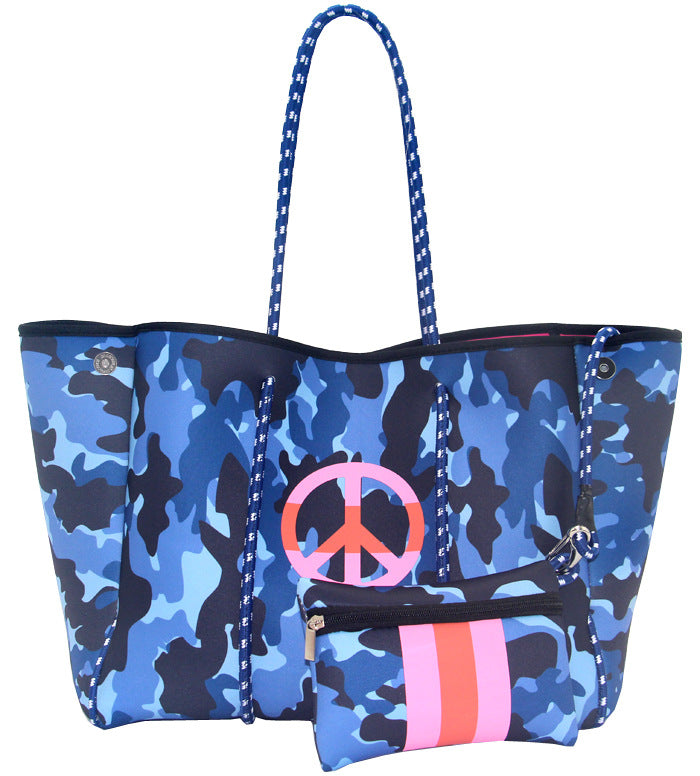 Leopard Print Printed Black Portable Beach Shoulder Bags