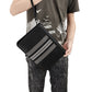 Men's Embroidered Striped Woven Green Envelope Large Men's Handbags