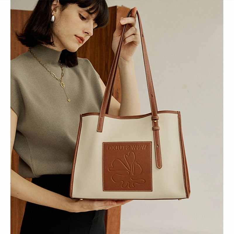 Women's Genuine Leather Large Easy Niche Cow Shoulder Bags