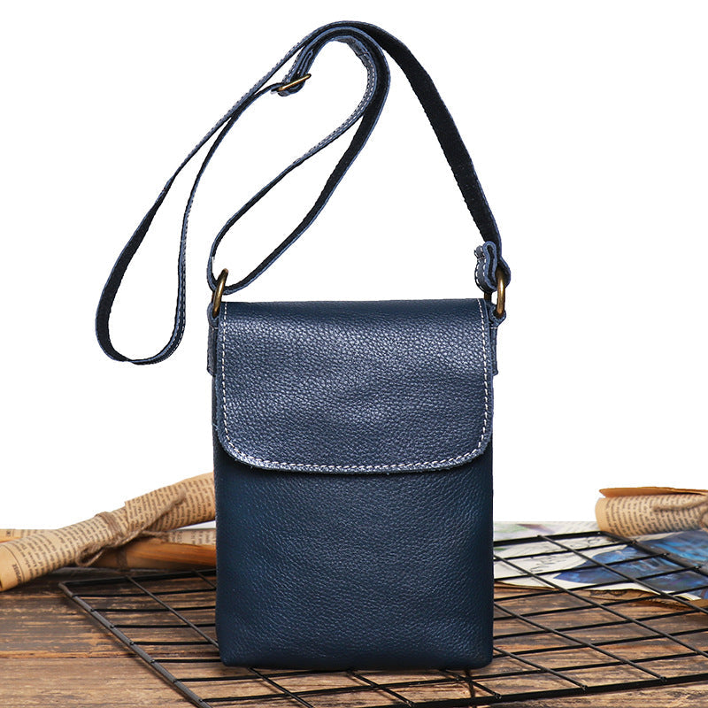 Men's & Women's Leather Crazy Horse Fashion Simple Mobile Men's Shoulder Bags