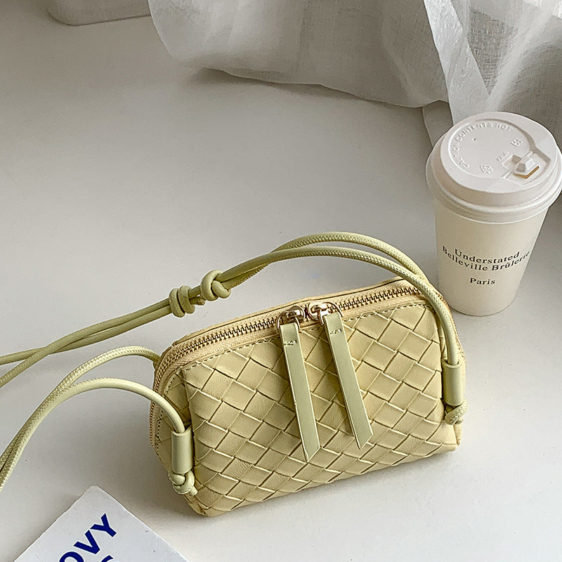 Women's Macaron Color Series Soft Woven Niche Shoulder Bags
