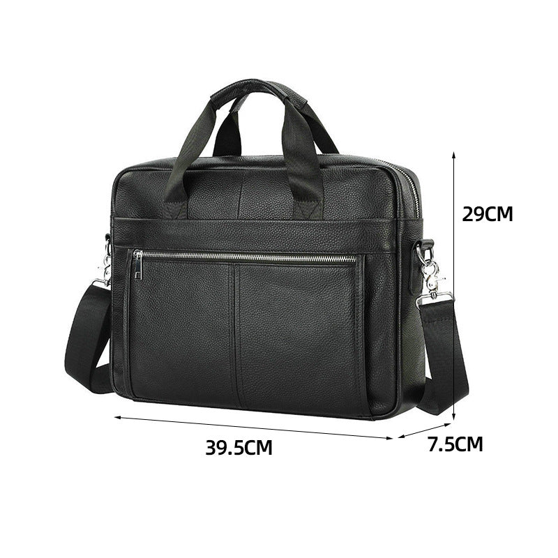 Men's Business Computer Top Layer Leather Bags
