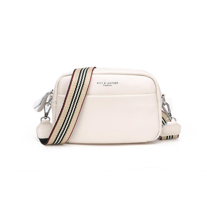 Women's Genuine Leather First Layer Cow Wide Strap Shoulder Bags
