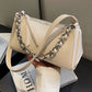 Women's French Retro Lychee Pattern Fashion Underarm Tote Bags