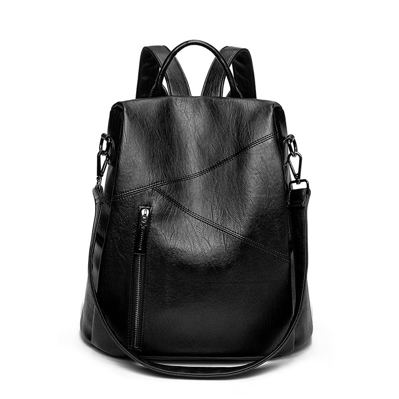 Versatile Soft Leather Large Capacity Leisure Backpacks