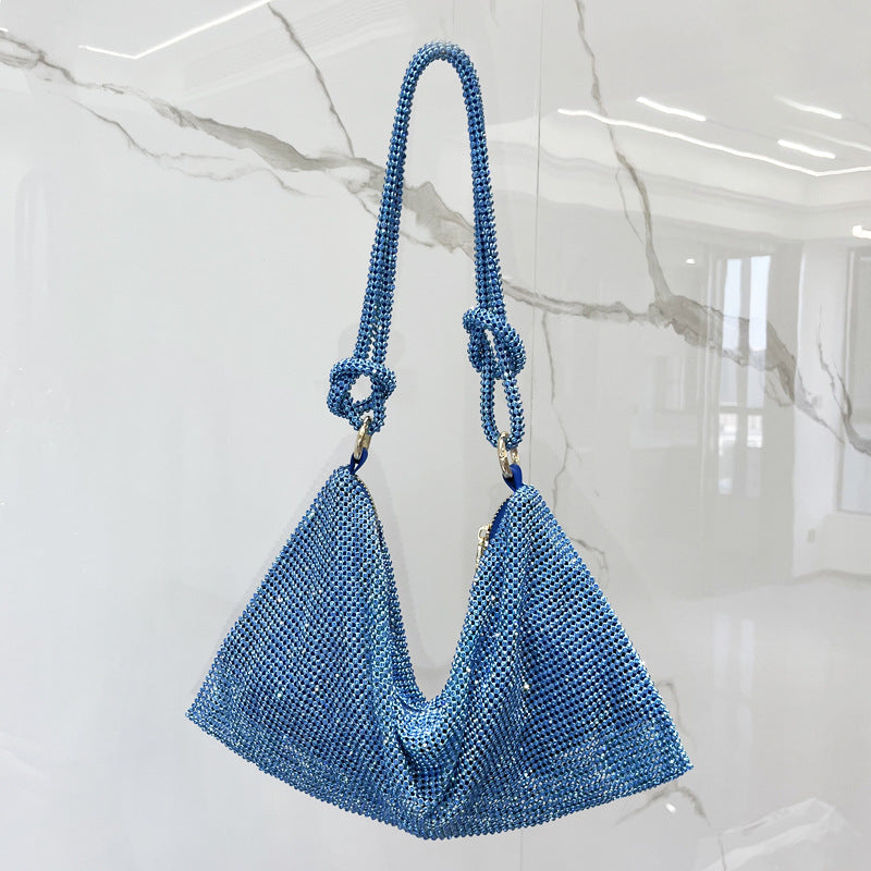 Attractive Women's Rhinestone Underarm Pink Clutch Shoulder Bags