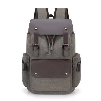 Men's Canvas Computer Personalized Fashion Drawstring Flip Backpacks