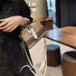 Women's Leather Saddle Dumpling Tide Plaid Shoulder Bags