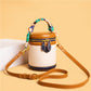 Women's Retro Contrast Color Round Niche Silk Shoulder Bags