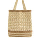 Women's Summer Beach Contrast Color Stripes Woven Shoulder Bags