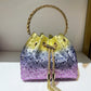 Women's Volcanic Rock Colorful Drawstring Rhinestone Handbags