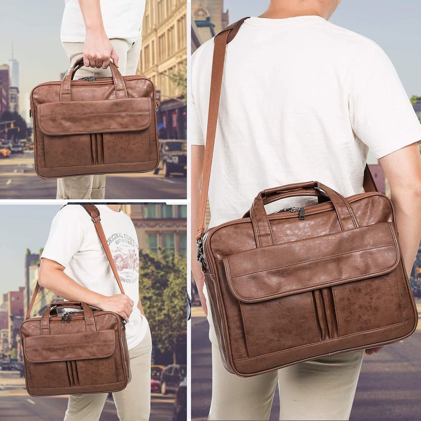 Bolsos de Negocios de Cuero Creativos para Portátil de Pulgadas para Hombre