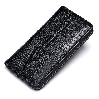 Men's Pattern Leather Long First Layer Cowhide Multiple Men's Wallets