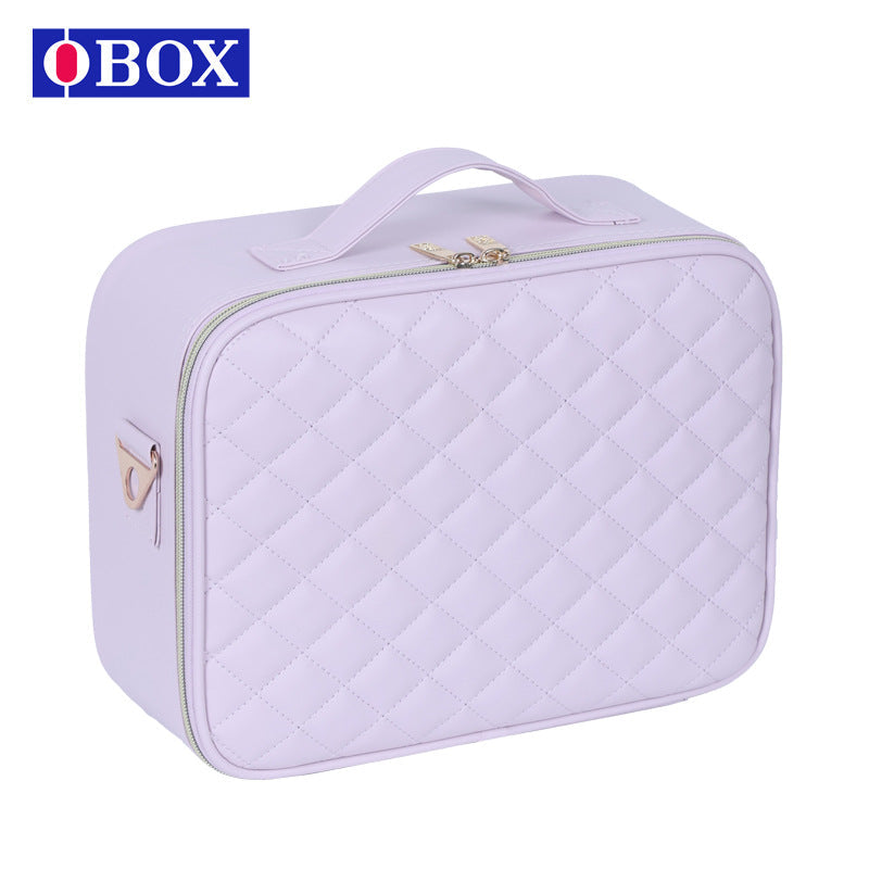 Large Capacity Lavender Purple Inch Light With Mirror Cosmetic Bags
