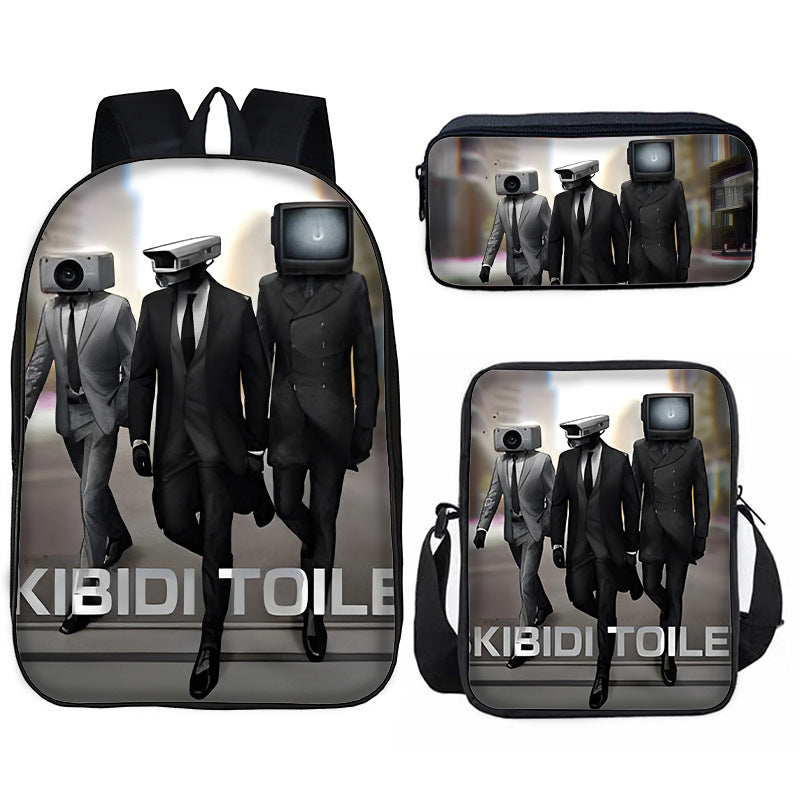 Toilet Primary Secondary Monitor Three-piece Set Elementary School Students' Schoolbags