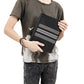 Men's Embroidered Striped Woven Green Envelope Large Men's Handbags