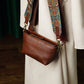 Women's Leather First Layer Cowhide Wide Strap Shoulder Bags