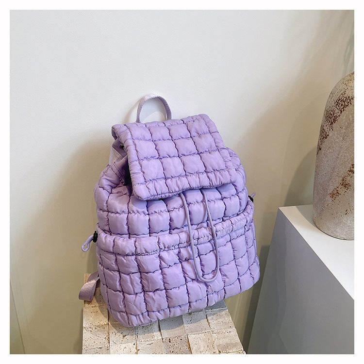 Women's Commuter Large Capacity Lightweight Fluffy Plaid Backpacks
