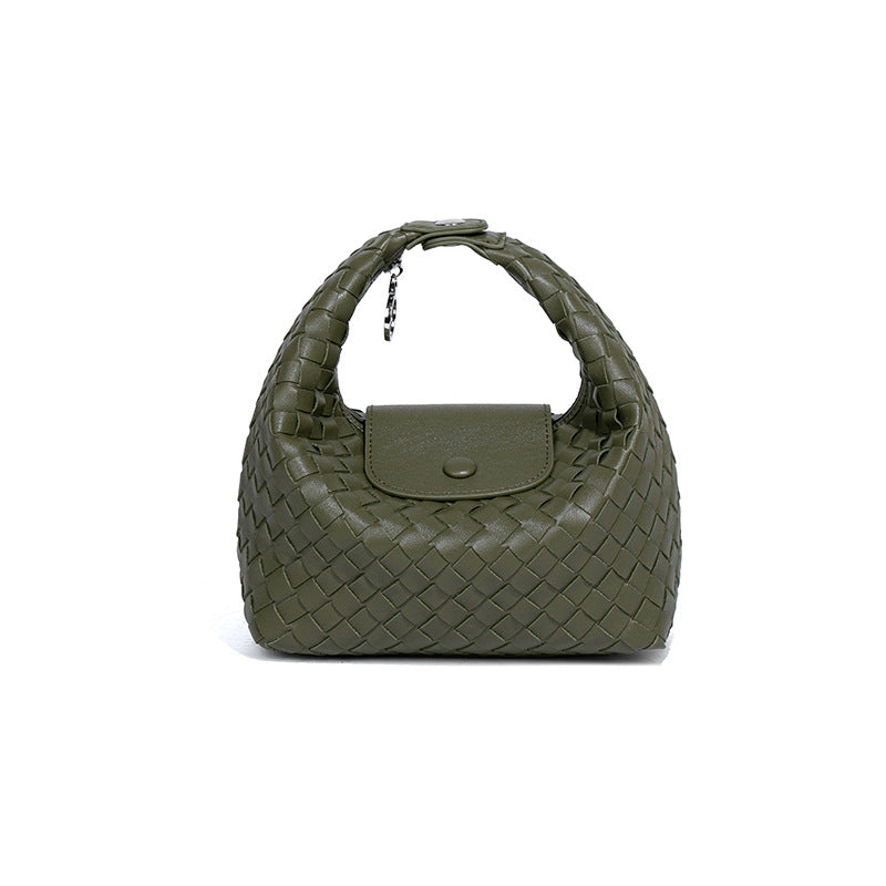 Women's Dragon Inlaid Woven Portable Selenodont Dumpling Armpit Bags