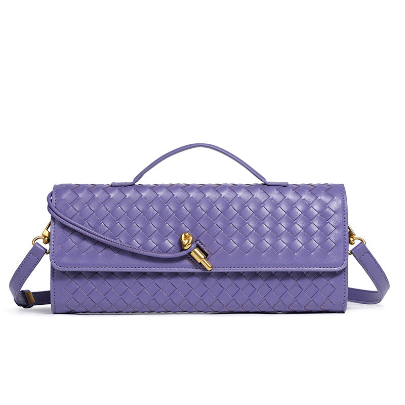 Women's Niche Woven Baguette Fashion Horizontal Clutch Handbags
