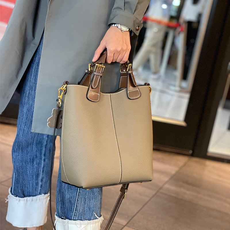 Women's Cowhide Large Capacity Combination Hand Carrying Cross Shoulder Bags