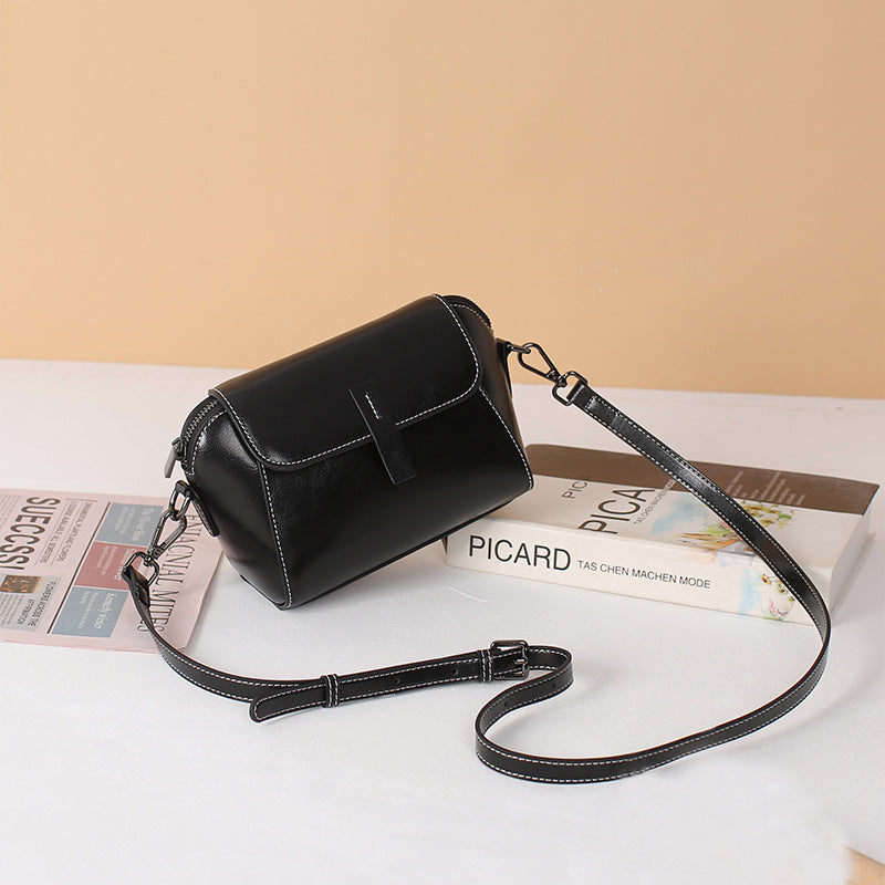Women's Cowhide Fashionable Shell Niche Genuine Crossbody Bags