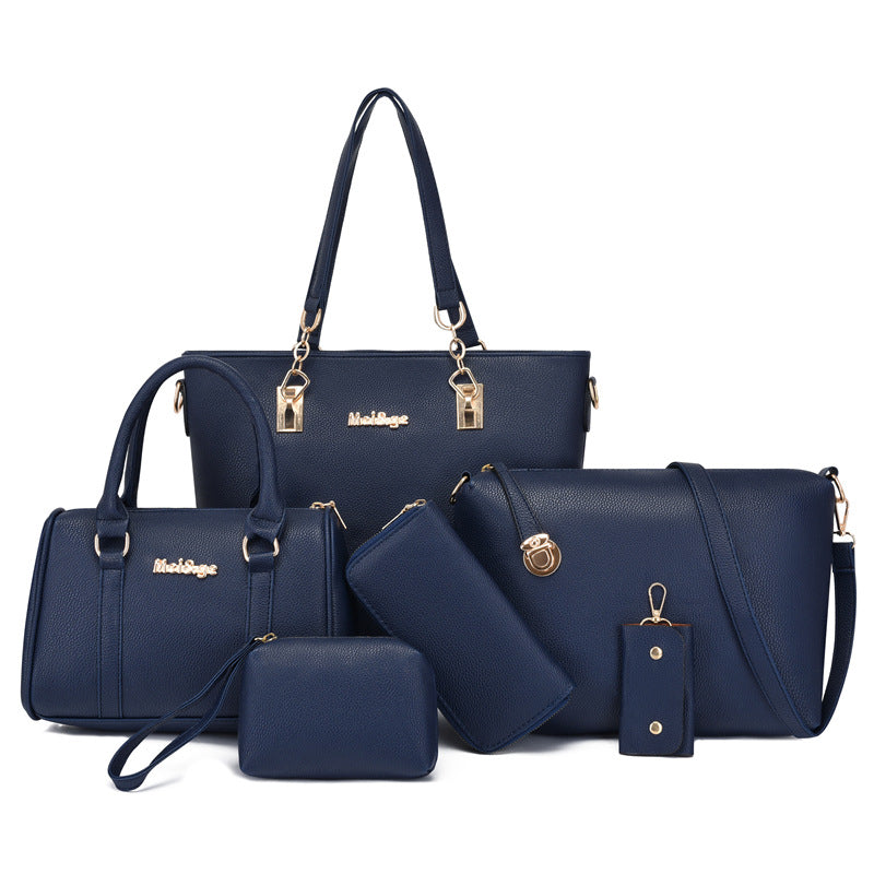 Spring Solid Color Litchi Pattern Mother Handbags