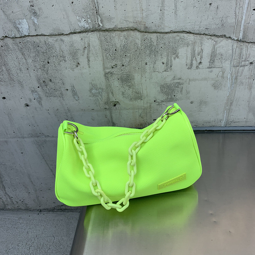 Macaron Female Fashion Grid Chain Large Shoulder Bags