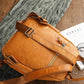 Vegetable Tanning Leather Waxing First Layer Water Dyed Retro Backpacks