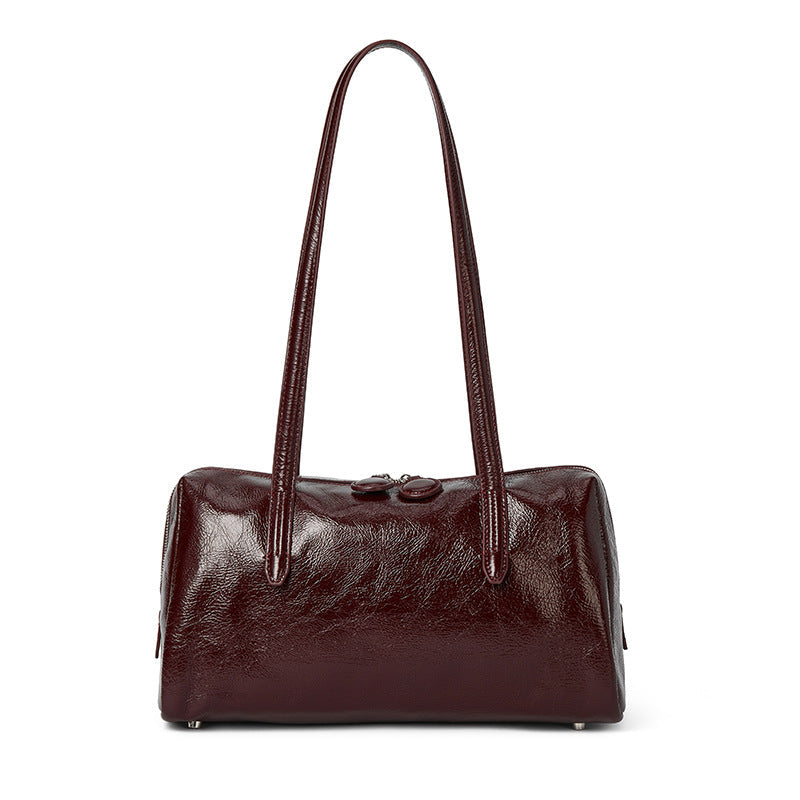 Women's High Sense Underarm Genuine Leather Large Handbags