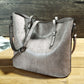 Women's Oil Wax Leather Solid Color Underarm Large Shoulder Bags