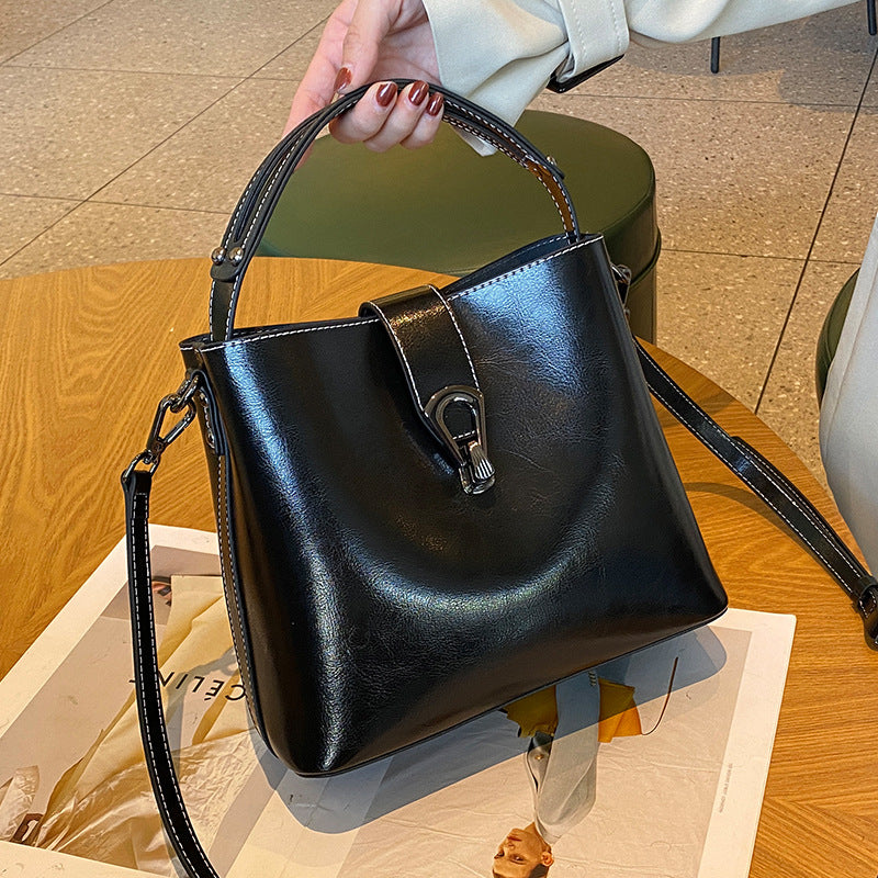 Oil Wax Leather Simple Large Capacity Crossbody Bags