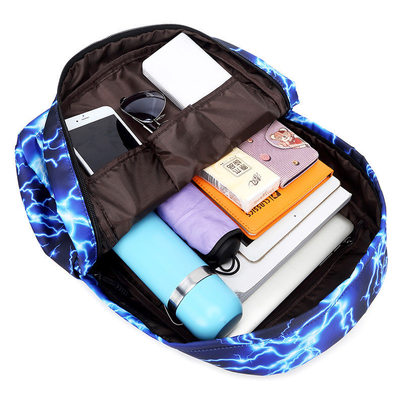 Women's & Men's & Junior Canvas Printing Starry Sky Middle School Students' Schoolbags