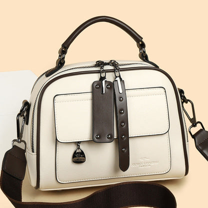 Women's Versatile Mom Large Capacity Soft Leather Shoulder Bags