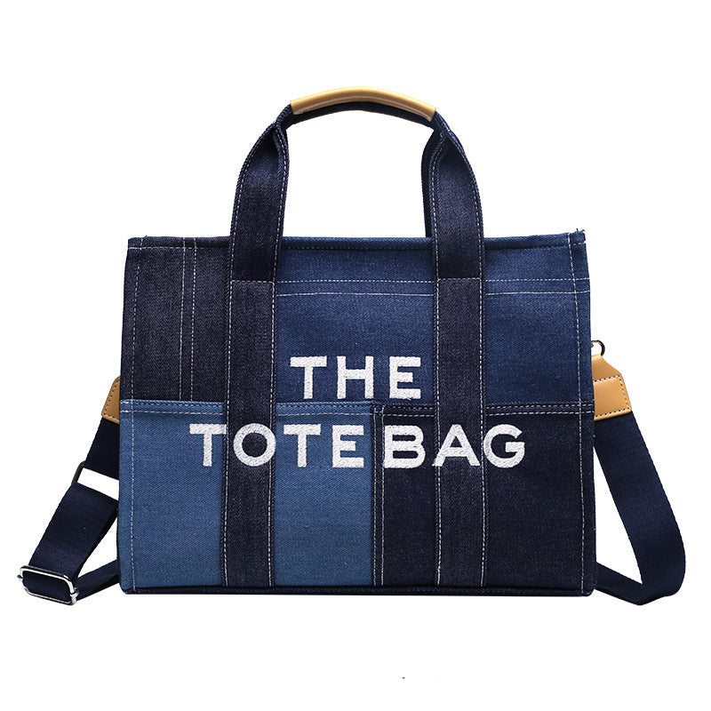 Women's Denim Fashion Retro Niche Stitching Embroidered Bags