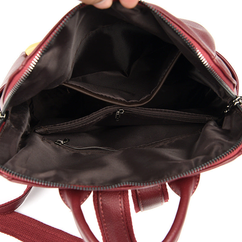 Women's Large Capacity Trendy Patchwork Style Soft Backpacks