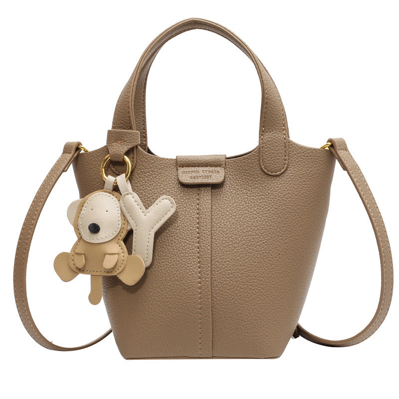 Women's Classic Solid Color Lychee Pattern Commuter Crossbody Bags