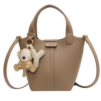 Women's Classic Solid Color Lychee Pattern Commuter Crossbody Bags