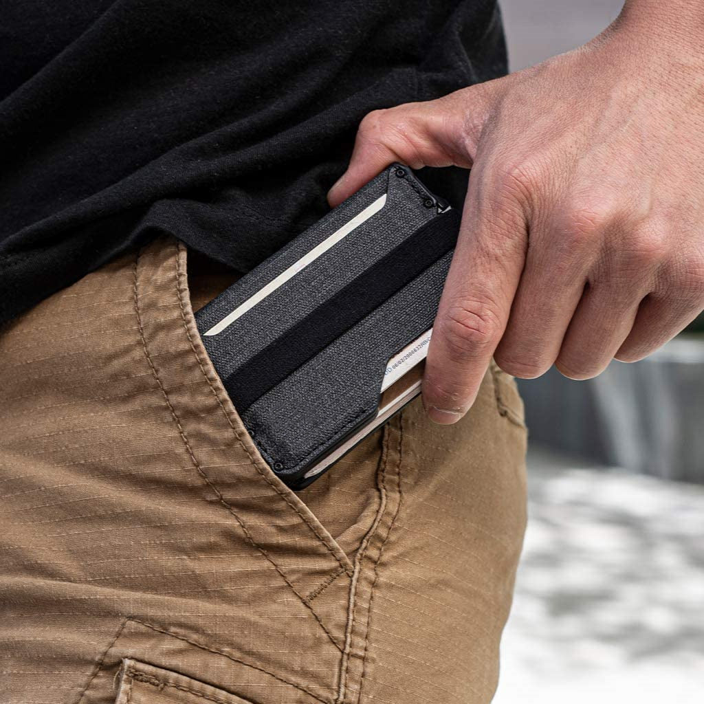 Men's Swiping Aluminum Alloy 2 Fold Leather Men's Wallets