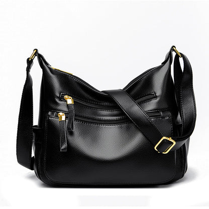 Women's Soft Leather Textured Mother-in-law Simple Shoulder Bags