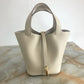 Women's Color Matching Vegetable Basket Cowhide Litchi Handbags