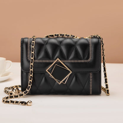 Women's Golden Balls Chain Diamond Pattern Crossbody Bags