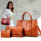 Women's Retro Twist Portable Three-piece Crocodile Pattern Crossbody Bags