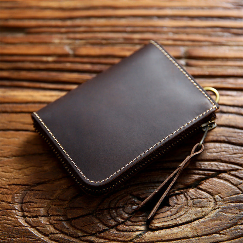 Men's Retro First Layer Cowhide Crazy Horse Leather Men's Wallets
