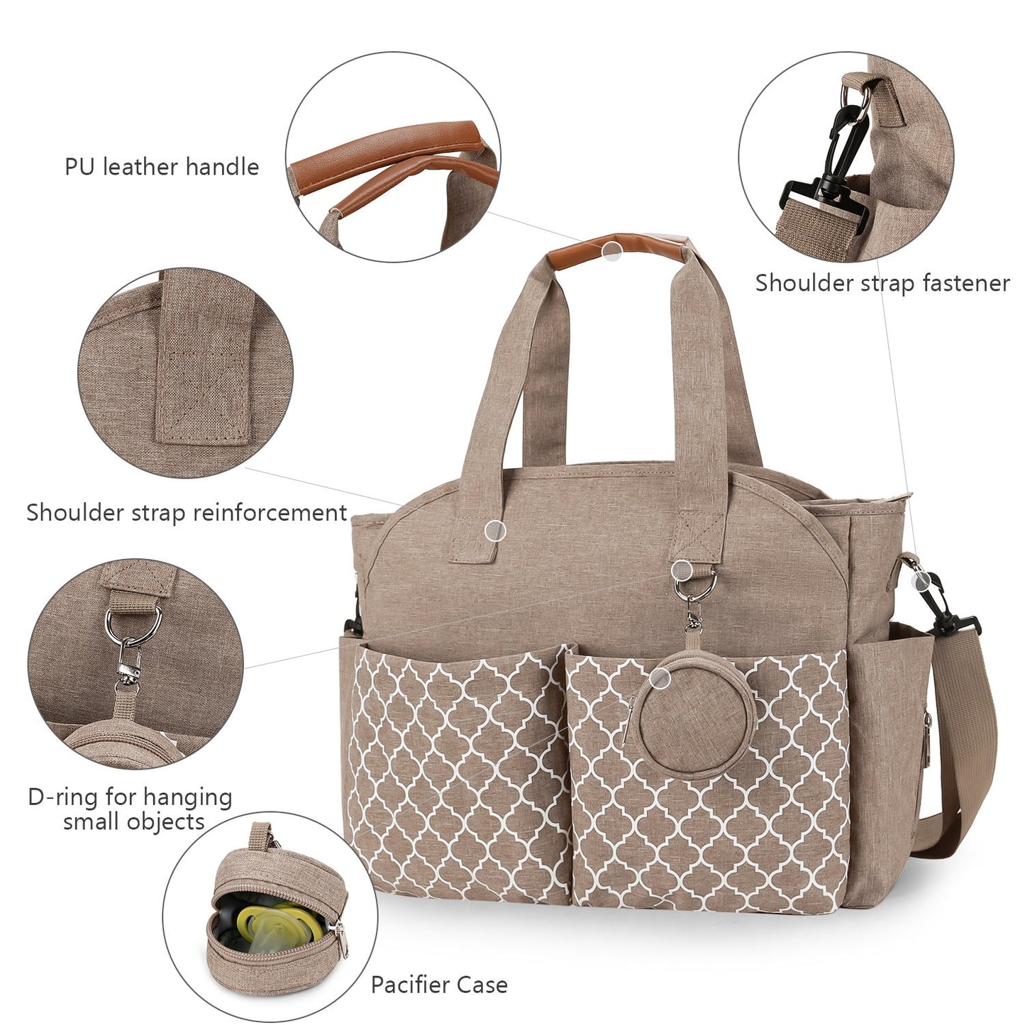 Portable Mommy Printing Geometric Matching Pacifier Bags